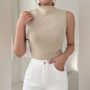 Sleeveless Beige Top